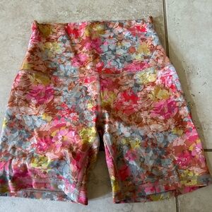 Lululemon Athletica Pink and Orange Bike Shorts